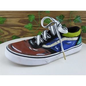 VANS Sz 5 Shoes‎ Girls Youth Sneaker Multicolor Fabric Lace Up